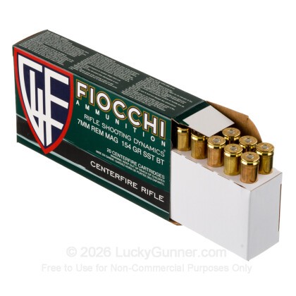 Large image of Fiocchi Hyperformance 7mm Remington Magnum Ammo For Sale - 154 Grain SST - 20 Rounds