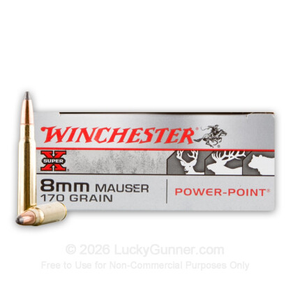 Premium 8mm Mauser Ammo For Sale - 170 Grain Super-X Power Point