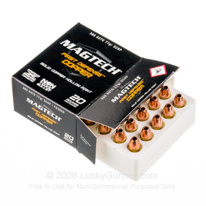 Large image of 380 Auto Defense Ammo In Stock - 77 gr SCHP - 380 ACP Ammunition by Magtech First Defense For Sale - 20 Rounds