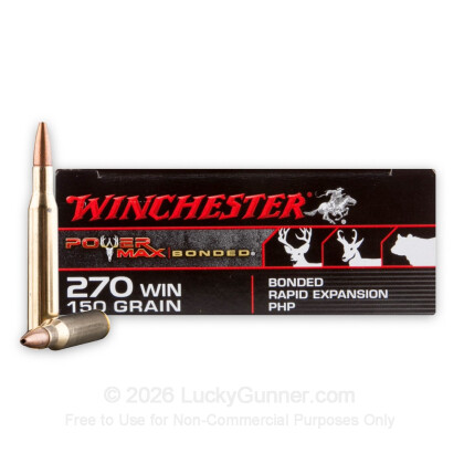 Large image of Premium 270 Win Ammo For Sale - 150 Grain PHP Ammunition in Stock by Winchester Power Max - 20 Rounds