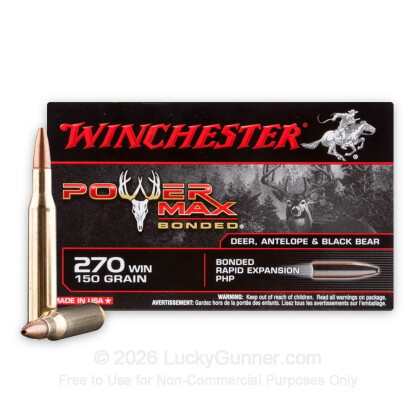 Large image of Premium 270 Win Ammo For Sale - 150 Grain PHP Ammunition in Stock by Winchester Power Max - 20 Rounds