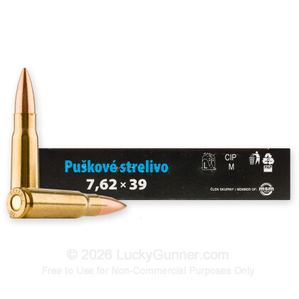 Large image of Cheap 7.62x39 Ammo For Sale - 124 Grain FMJ Ammunition in Stock by ZVS - 20 Rounds