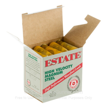 Large image of Cheap 20 Gauge Ammo For Sale - 2-3/4" 3/4 oz. #4 Steel Shot Ammunition in Stock by Estate Cartridge HV - 25 Rounds