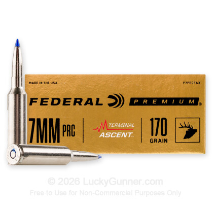 Large image of Federal 7mm PRC Ammo For Sale - 170 Grain Terminal Ascent - 20 Rounds