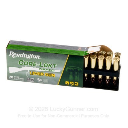 Large image of Remington Core-Lokt Tipped Lever Gun 360 Buckhammer Ammo For Sale - 180 Grain Polymer Tip - 20 Rounds