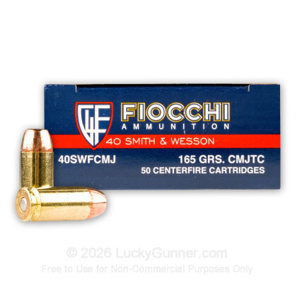 Large image of Bulk 40 S&W Ammo For Sale - 165 Grain CMJTC Ammunition in Stock by Fiocchi - 1000 Rounds