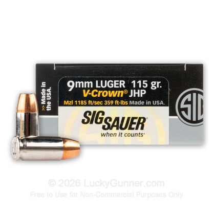 Image 1 of 9mm Ammo from SIG SAUER Image 1 of SIG SAUER 9mm Luger (9x19) Ammo