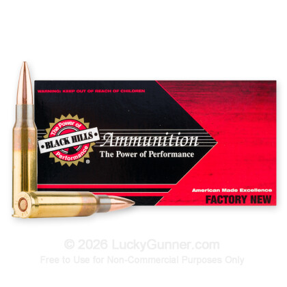 Large image of Premium 7.62x51 Ammo For Sale - 168 Grain Match HPBT Ammunition in Stock by Black Hills - 20 Rounds