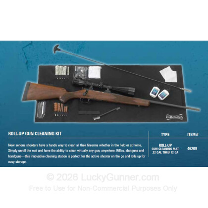 Large image of Gun Cleaning Kit - Roll Up Cleaning Mat - 26 Piece Universal Kit - Gunslick For Sale