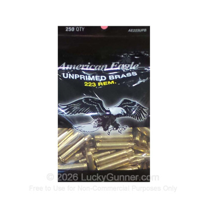 Large image of Bulk 223 Rem Casings For Sale - Unprimed Brass Casings in Stock by Federal American Eagle - 250