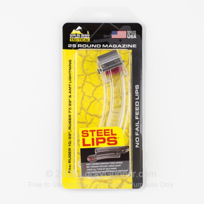Large image of Butler Creek Steel Lips 10/22 Magazine for Sale - 25 Round Capacity - MO112562 - Clear Plastic - In Stock - Luckygunner.com 