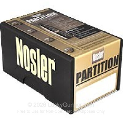 Large image of Bulk 375 H&H Magnum (.375) Bullets for Sale - 260 Grain Nosler Partition Bullets in Stock by Nosler - 50