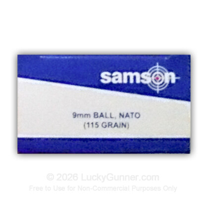 Large image of Bulk 9mm Luger Ammo For Sale - 115 gr FMJ Samson Ammunition For Sale - 1000 Rounds