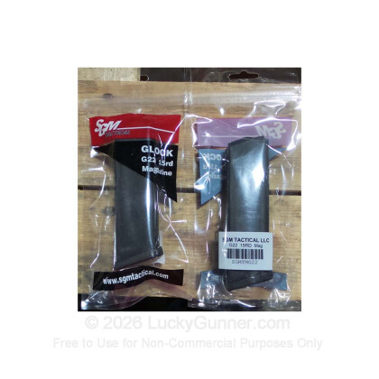 Large image of Cheap 40 S&W Magazine For Sale - Black Glock 22 Magazine in Stock by SGM Tactical - 15 Round Magazine
