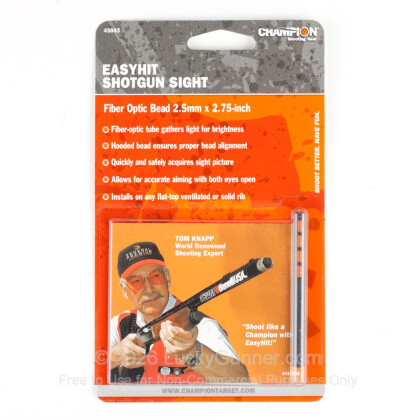 Large image of Champion EasyHit Fiber Optic Shotgun Bead Sight For Sale - Red - 2.5mm x 2.75"