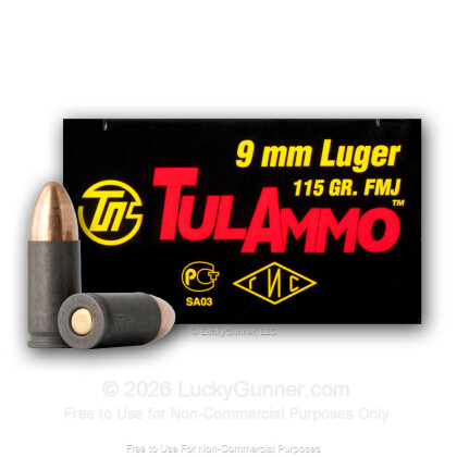 Image 1 of Tula Cartridge Works 9mm Luger (9x19) Ammo