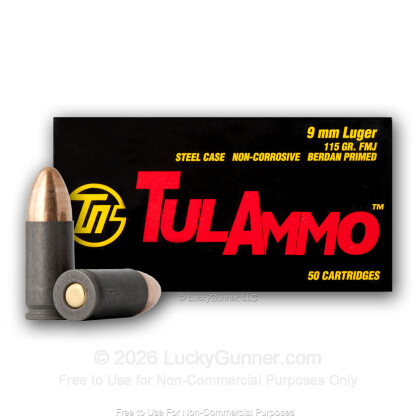 Image 3 of Tula Cartridge Works 9mm Luger (9x19) Ammo