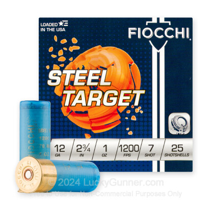 Large image of Bulk 12 ga Steel Target Shot Shells For Sale - 2-3/4" 1 oz  #7 Steel Shot by by Fiocchi - 250 Rounds