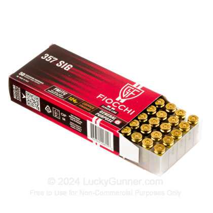 Large image of 357 Sig Ammo For Sale - 124 gr FMJTC Fiocchi Ammunition In Stock