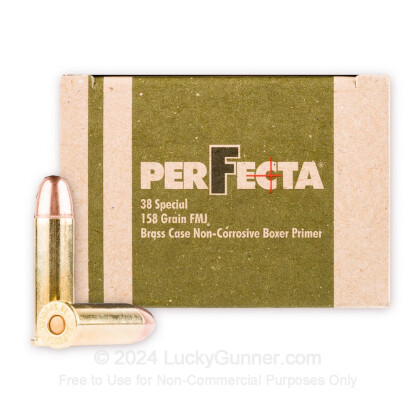 Large image of Bulk 38 Special Ammo For Sale - 158 Grain FMJ Ammunition in Stock by Fiocchi Perfecta - 1000 Rounds