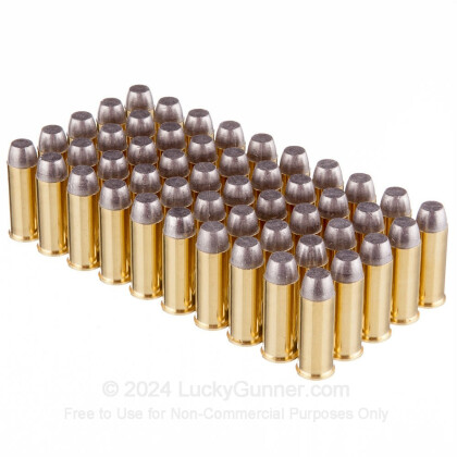 Large image of Premium 44 Special Ammo For Sale - 210 Grain Lead Flat Point Ammunition in Stock by Black Hills Ammunition - 50 Rounds