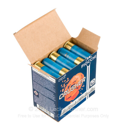 Large image of Cheap 12 Gauge Ammo For Sale - 2-3/4" 1 oz. #7.5 Shot Ammunition in Stock by Fiocchi Crusher - 25 Rounds