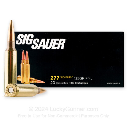 Large image of Cheap 277 Fury Ammo For Sale - 135 Grain FMJ Ammunition in Stock by Sig Sauer Elite Ball - 20 Rounds