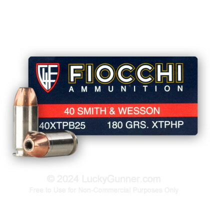 Large image of Bulk 40 S&W Ammo For Sale - 180 Grain XTP Hollow Point Ammunition in Stock by Fiocchi - 500 Rounds