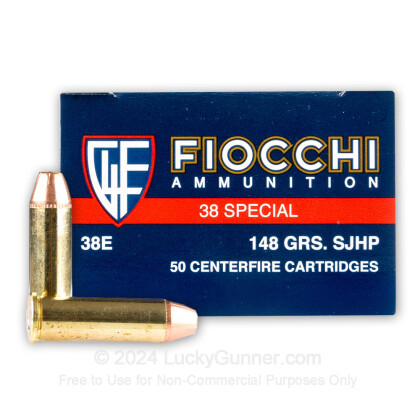 Large image of Cheap 38 Special Ammo For Sale - 148 gr SJHP Fiocchi Ammunition In Stock - 50 Rounds