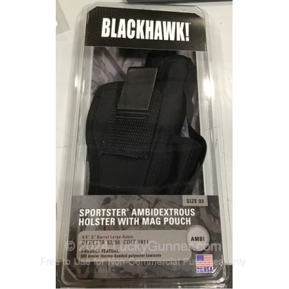 Large image of Holster with Magazine Pouch - Inside the Pants or Outside the Waistband - Blackhawk - Ambidextrous