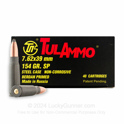 Large image of Cheap 7.62x39 Ammo For Sale - 154 Grain SP - Ammunition in Stock by Tula Cartridge Works - 40 Rounds