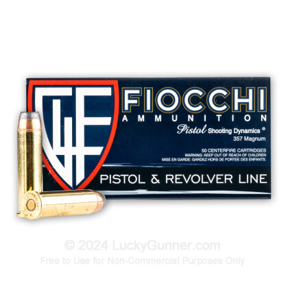Large image of 357 Mag Ammo For Sale - 125 gr SJSP Fiocchi Ammunition In Stock