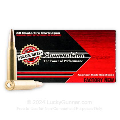 Large image of Premium 223 Remington Ammo For Sale – 36 grain Varmint Grenade Ammunition in Stock by Black Hills - 50 Rounds