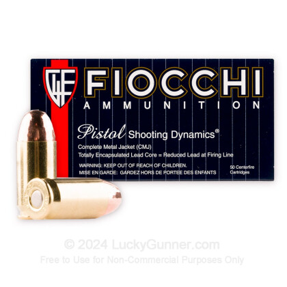 Large image of 45 ACP Ammo For Sale - 230 Grain CMJ Ammunition in Stock by Fiocchi - 500 Rounds