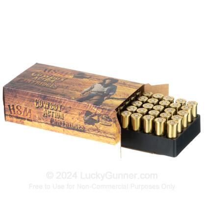 Large image of Premium 38-40 WCF Ammo For Sale - 180 Grain Hard Lead RNFP Ammunition in Stock by HSM Cowboy Action - 50 Rounds