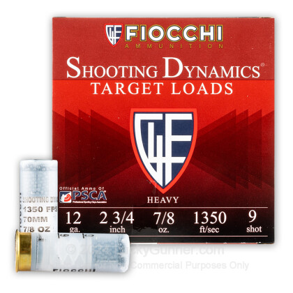 Large image of Bulk 12 Gauge Ammo For Sale - 2-3/4" 7/8oz. #9 Shot Ammunition in Stock by Fiocchi - 250 Rounds