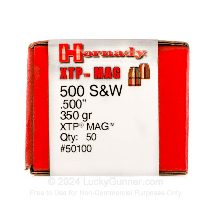 Large image of Cheap 500 S&W Bullets For Sale - 350 Grain HP Bullets in Stock by Hornady XTP - 50