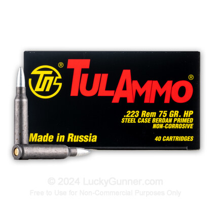 Large image of Cheap 223 Rem Ammo For Sale - 75 Grain HP Ammunition in Stock by Tula - 40 Rounds