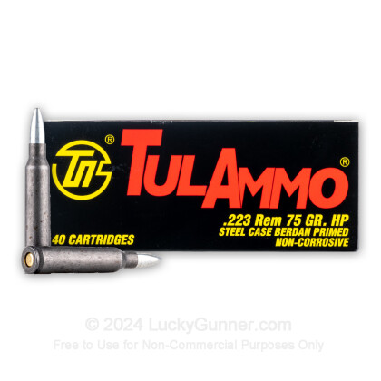 Large image of Cheap 223 Rem Ammo For Sale - 75 Grain HP Ammunition in Stock by Tula - 40 Rounds