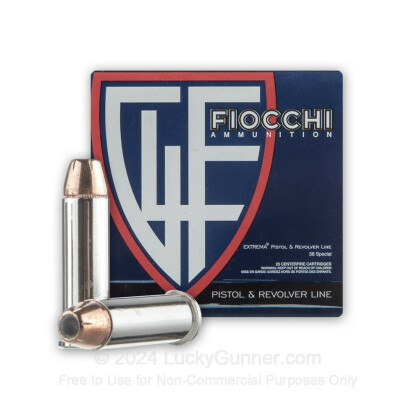Large image of Premium 38 Special +P Ammo For Sale - 110 Grain XTP JHP Ammunition in Stock by Fiocchi - 25 Rounds