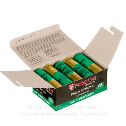 Large image of Premium 12 Gauge Ammo For Sale - 2-3/4” 74 Grain Less-Lethal Slug Ammunition in Stock by Fiocchi Rubber Baton - 10 Rounds