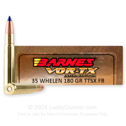 Large image of Premium 35 Whelen Ammo For Sale - 180 Grain TTSX Ammunition in Stock by Barnes VOR-TX - 20 Rounds