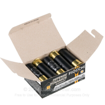 Large image of Premium 12 Gauge Ammo For Sale - 2-3/4” 8 Pellets 00 Buckshot Ammunition in Stock by Fiocchi Defense Dynamics - 10 Rounds
