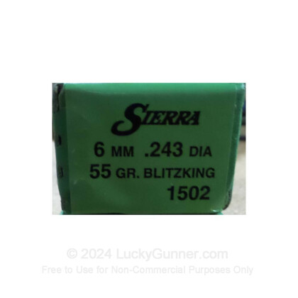 Large image of Bulk 243 Win (.243) Bullets For Sale - 55 Grain Polymer Tip Bullets in Stock by Sierra - 100