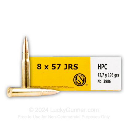 Image 1 of Sellier & Bellot 8x57mm JRS Mauser (8mm Rimmed Mauser) Ammo