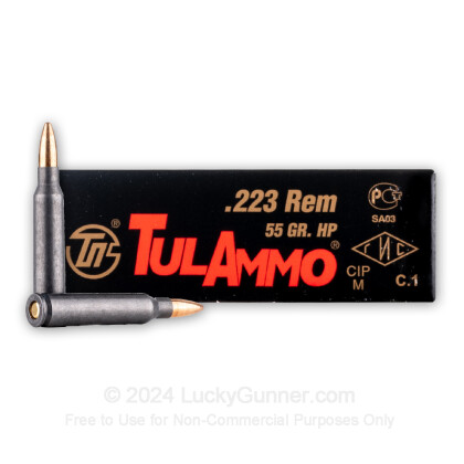 Large image of Cheap 223 Rem Ammo For Sale - 55 Grain Nonmagnetic HP Ammunition in Stock by Tula - 20 Rounds