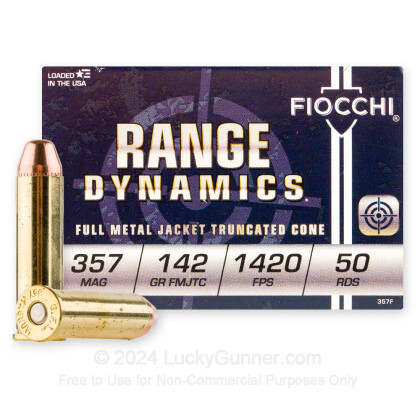 Large image of 357 Mag Ammo For Sale - 142 gr FMJTC Fiocchi Ammunition In Stock