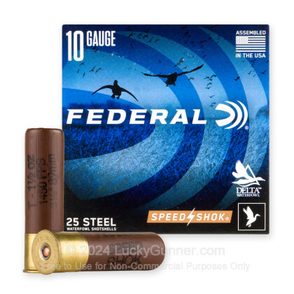 Large image of Cheap 10 Gauge Ammo For Sale - 3-1/2” 1-1/2oz. T Steel Shot Ammunition in Stock by Federal Speed-Shok - 25 Rounds
