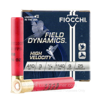Large image of Cheap 410 Bore Ammo For Sale - 3” 11/16oz. #9 Shot Ammunition in Stock by Fiocchi - 25 Rounds