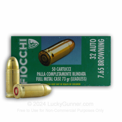 Large image of Bulk 32 ACP Ammo - 73 gr FMJ - Fiocchi Leadless - 1000 Rounds